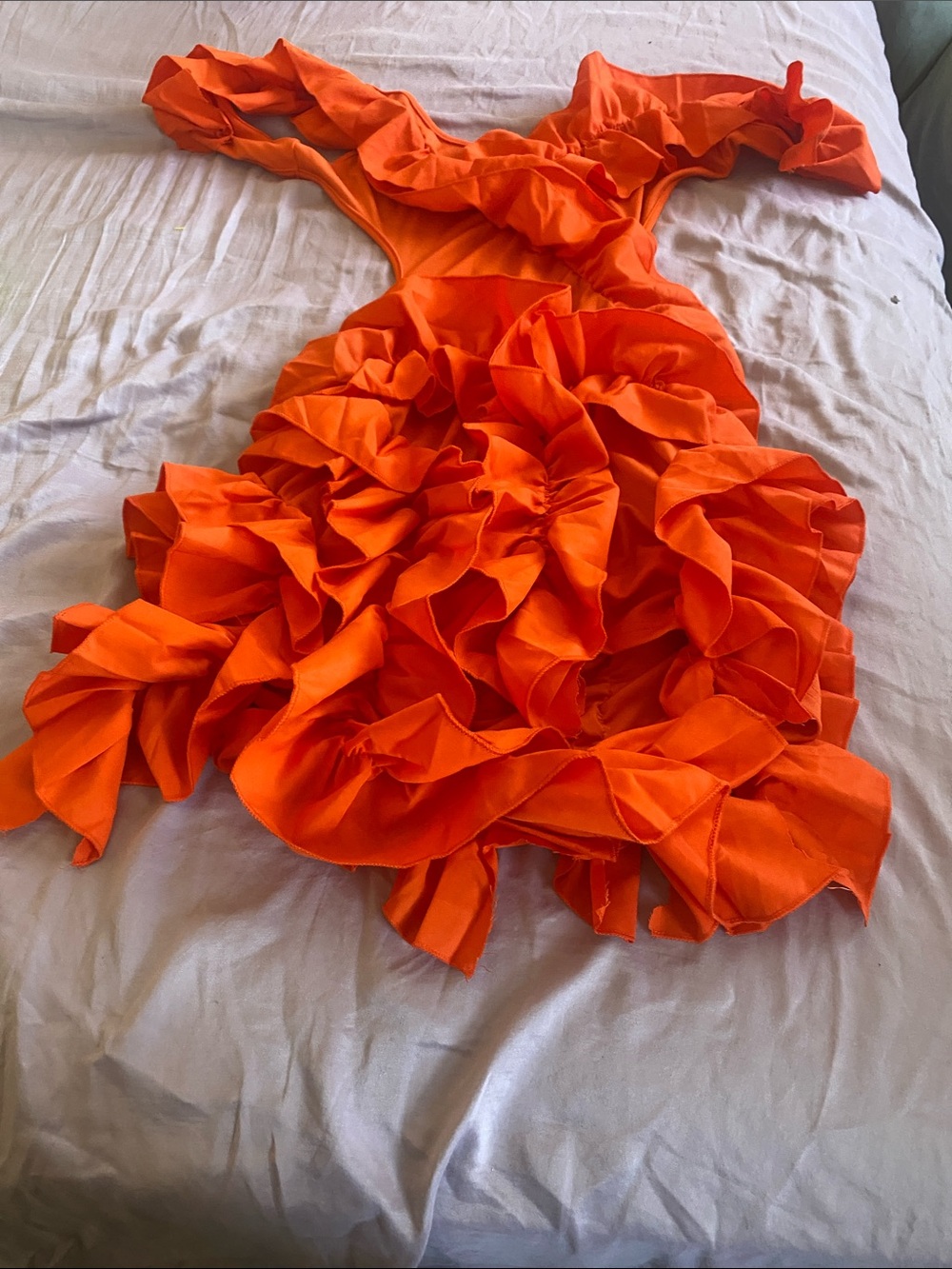 Bright Orange Ruffle Special Occasion Dress for Girls